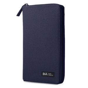 DailyObjects Nylon Travel Passport Holder Credit Card Wallet Case for Men & Women| Nylon| Travel Organizer with Internal Pockets and YKK Zipper| Dedicated Slots with Exterior Rear Stash Pocket| Blue