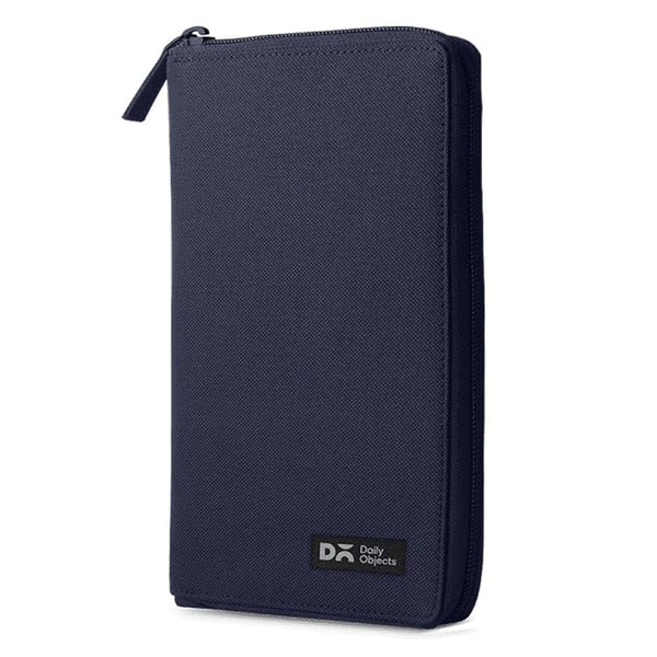 DailyObjects Nylon Travel Passport Holder Credit Card Wallet Case for Men & Women| Nylon| Travel Organizer with Internal Pockets and YKK Zipper| Dedicated Slots with Exterior Rear Stash Pocket| Blue
