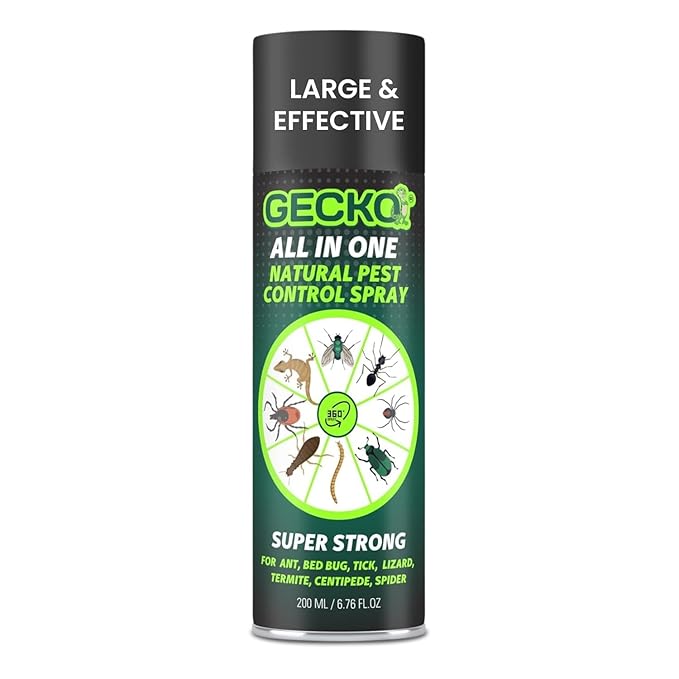 Gecko Pest Control & Insect Repellent Spray For Rat Cockroach, Lizard, Ant, Termite, Bed Bugs, Spider, Fly, Centipede, Mouse, Bed Bugs 100% Natural | No Kill Just Repel Easy To Use Non-Toxic (200Ml) | - FORMULATION 10X