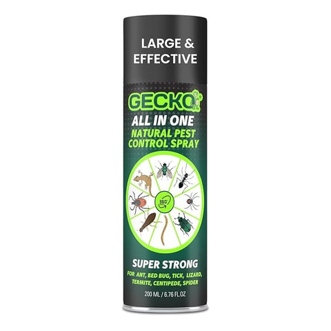 Gecko Pest Control & Insect Repellent Spray For Rat Cockroach, Lizard, Ant, Termite, Bed Bugs, Spider, Fly, Centipede, Mouse, Bed Bugs 100% Natural | No Kill Just Repel Easy To Use Non-Toxic (200Ml) | - FORMULATION 10X