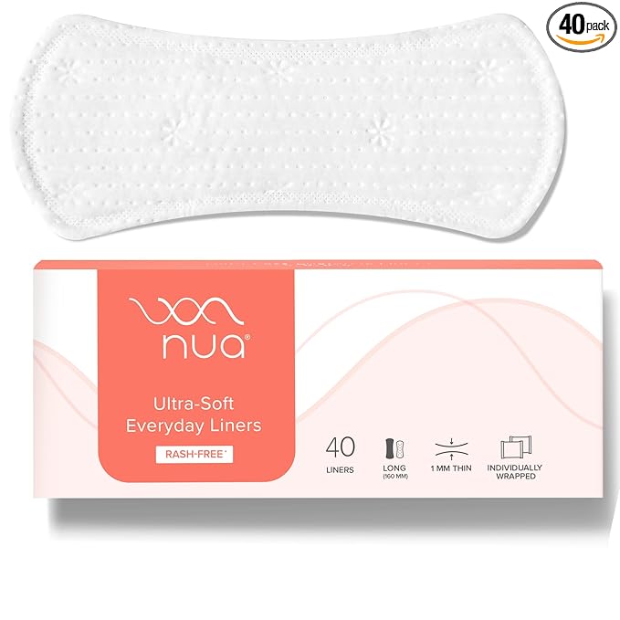 Nua Ultra-Soft Panty Liners For Women Daily Use - 40 Liners | 160mm Long | Rash-Free and Toxin-Free | Protection Against Leakage and Discharge | Keeps You Dry & Fresh All Day Long