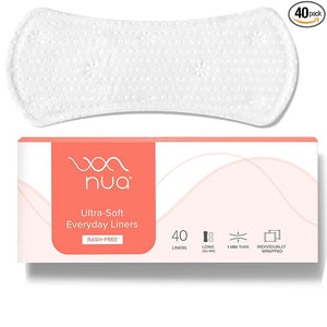 Nua Ultra-Soft Panty Liners For Women Daily Use - 40 Liners | 160mm Long | Rash-Free and Toxin-Free | Protection Against Leakage and Discharge | Keeps You Dry & Fresh All Day Long