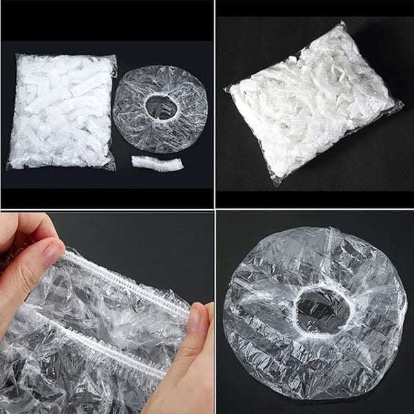 RIXTEC Shower Cap (Pack Of 50) - Reusable Waterproof Bath Cap for Women and Men - Shower Cap for Hotel, Spa, Salon & Bathroom