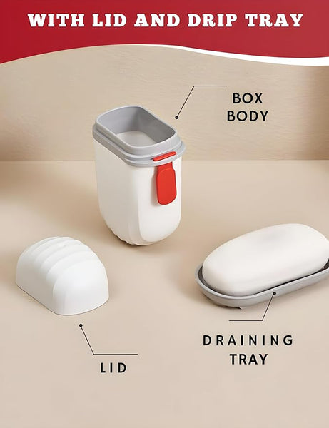 JIALTO 2 PCS Travel Soap Holder - Portable Soap Dish for Home, Outdoor Hiking, and Camping - Compact and Durable Plastic Travel Soap Box - Soap Case Ideal for Travel Accessories (White)