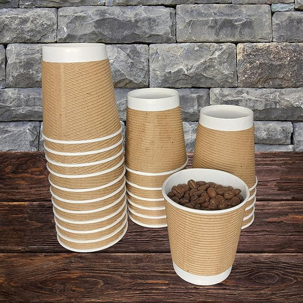 Prakriti ESSENCE Ripple Paper Cups with Leak-Proof | Non-Slip |