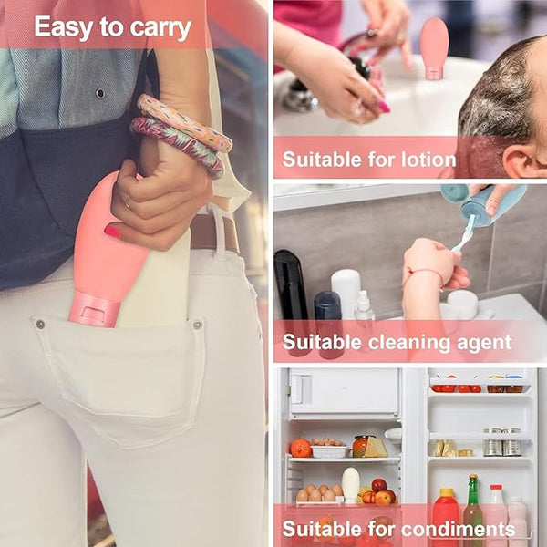 Unity Brand Travel Bottles for Toiletries, Pack of 3 Shampoo Set, Containers for Toiletries, Small Leakproof Bottles - 60ml