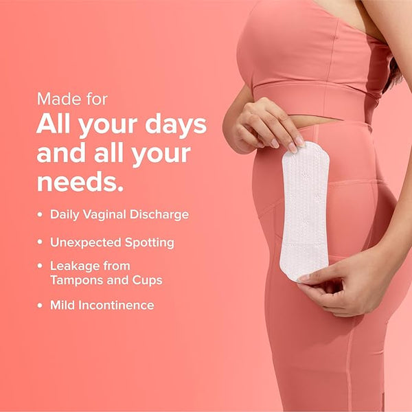 Nua Ultra-Soft Panty Liners For Women Daily Use - 40 Liners | 160mm Long | Rash-Free and Toxin-Free | Protection Against Leakage and Discharge | Keeps You Dry & Fresh All Day Long