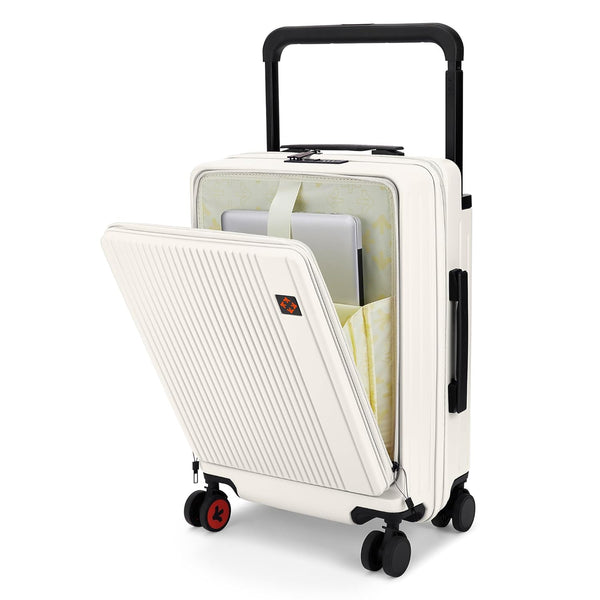 Nasher Miles Silicon Valley Hard-Sided Polycarbonate Cabin Luggage White 20 inch |55 Trolley Bag
