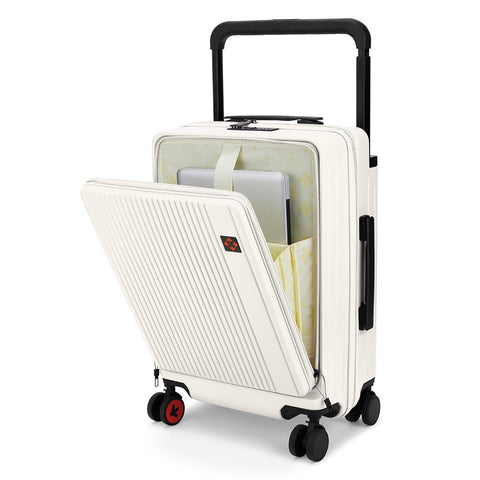 Nasher Miles Silicon Valley Hard-Sided Polycarbonate Cabin Luggage White 20 inch |55 Trolley Bag