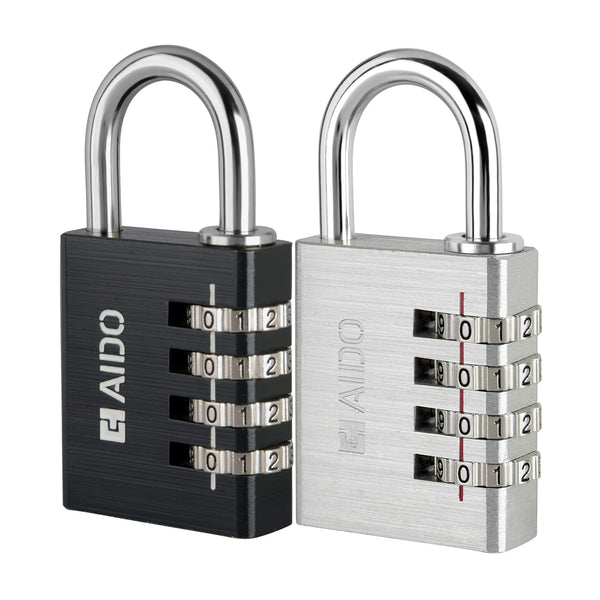 AIDO by dormakaba Group 4 Digit Number Locks (Pack of 2)| 40mm Combination Padlocks for Bag, Luggage, Sports Bag & Tool Boxes and Lockers| Water Resistant | Travel Friendly